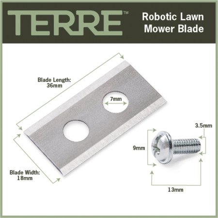 T Terre Robotic Lawn Mower Blades 9 Pack Compatible with Worx Landroid models, 9PK 43-WOR-2700-09